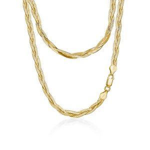NWT Claude Braided Herringbone Necklace // 14k Gold Vermeil